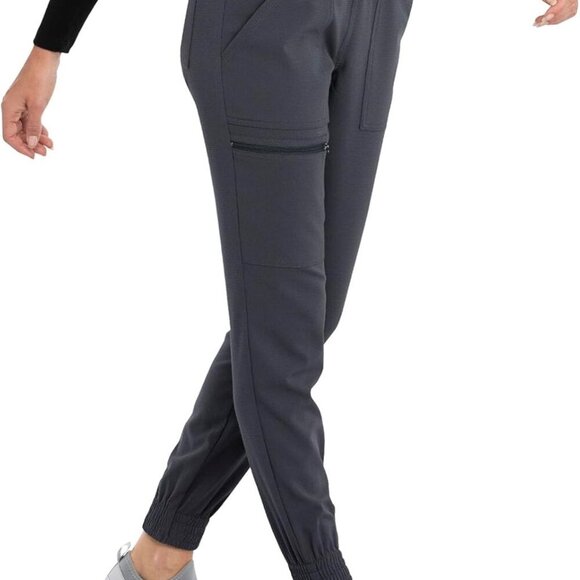 Women's Pewter Mid Rise Tapered Leg Jogger Scrubs Pant 3XL Plus - Picture 3 of 5